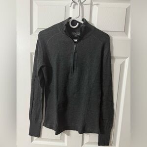 Eddie Bauer Gray Zip Up Sweater Classic Knit